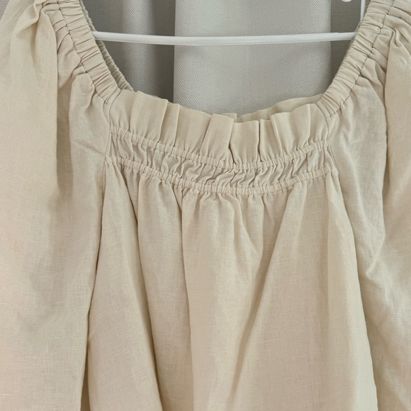 Open Edit Linen Long Sleeve Blouse - Picture 3 of 7